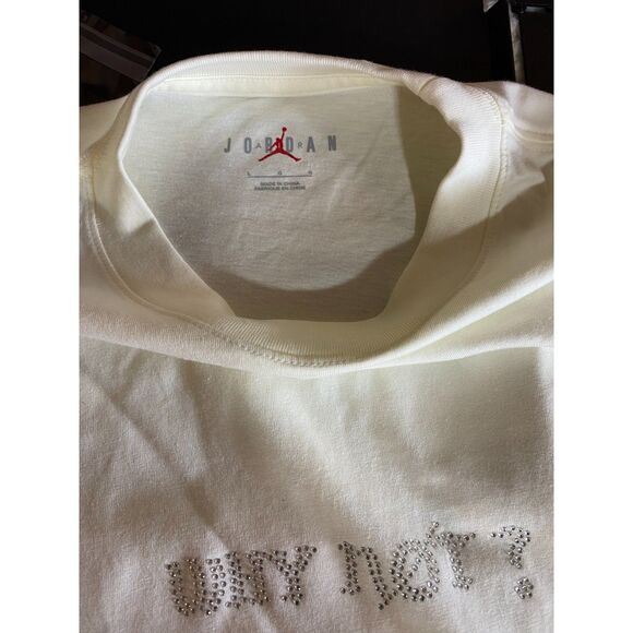 Jordan Why Not Long Sleeve T-Shirt Women’s Size L White Graphic Top - Picture 4 of 7